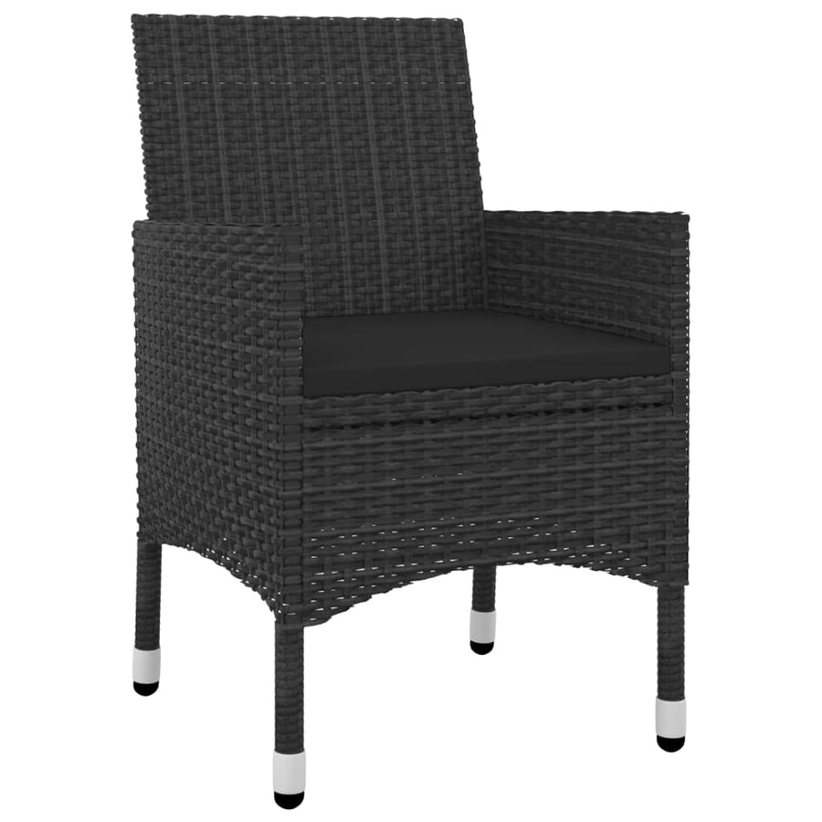 9-Delige Tuinset Met Kussens Poly Rattan En Glas 8 200 cm tafellengte Zwart