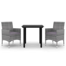 -Delige Tuinset Met Kussens Poly Rattan En Glas 3 80 cm tafellengte Grijs