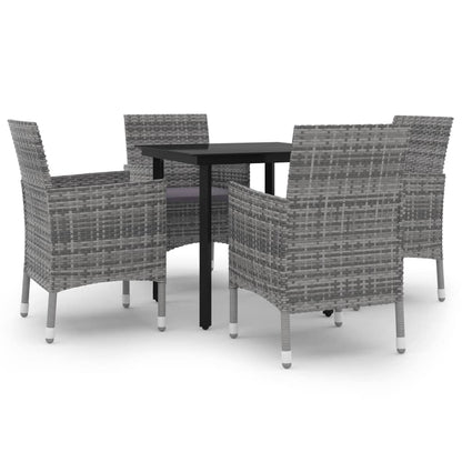 5-Delige Tuinset Met Kussens Poly Rattan En Glas 4