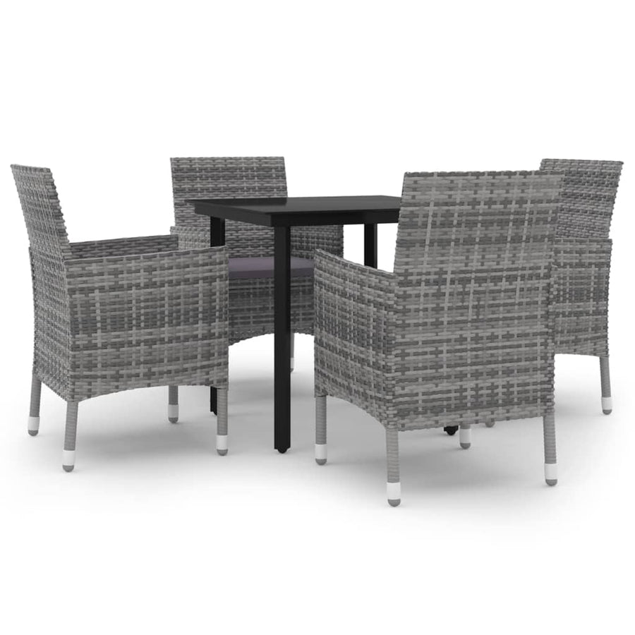 5-Delige Tuinset Met Kussens Poly Rattan En Glas 4