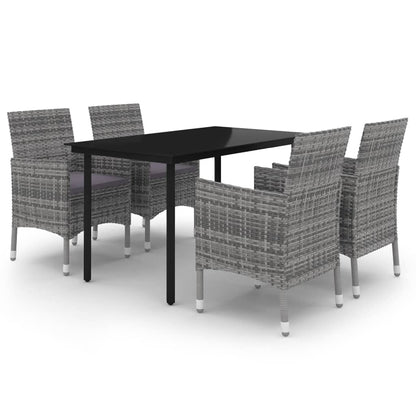 5-Delige Tuinset Met Kussens Poly Rattan En Glas 4