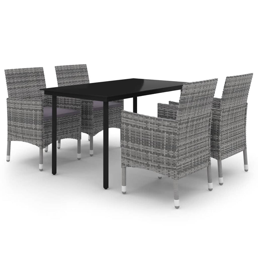 5-Delige Tuinset Met Kussens Poly Rattan En Glas 4