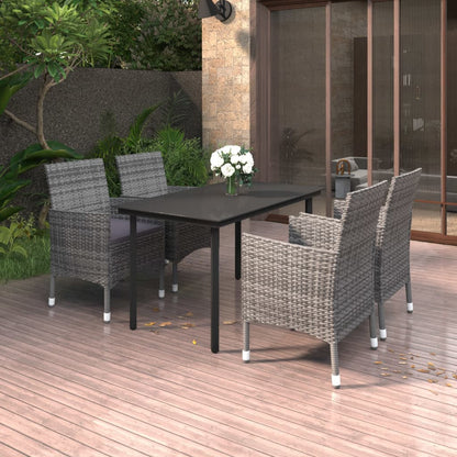 5-Delige Tuinset Met Kussens Poly Rattan En Glas 4