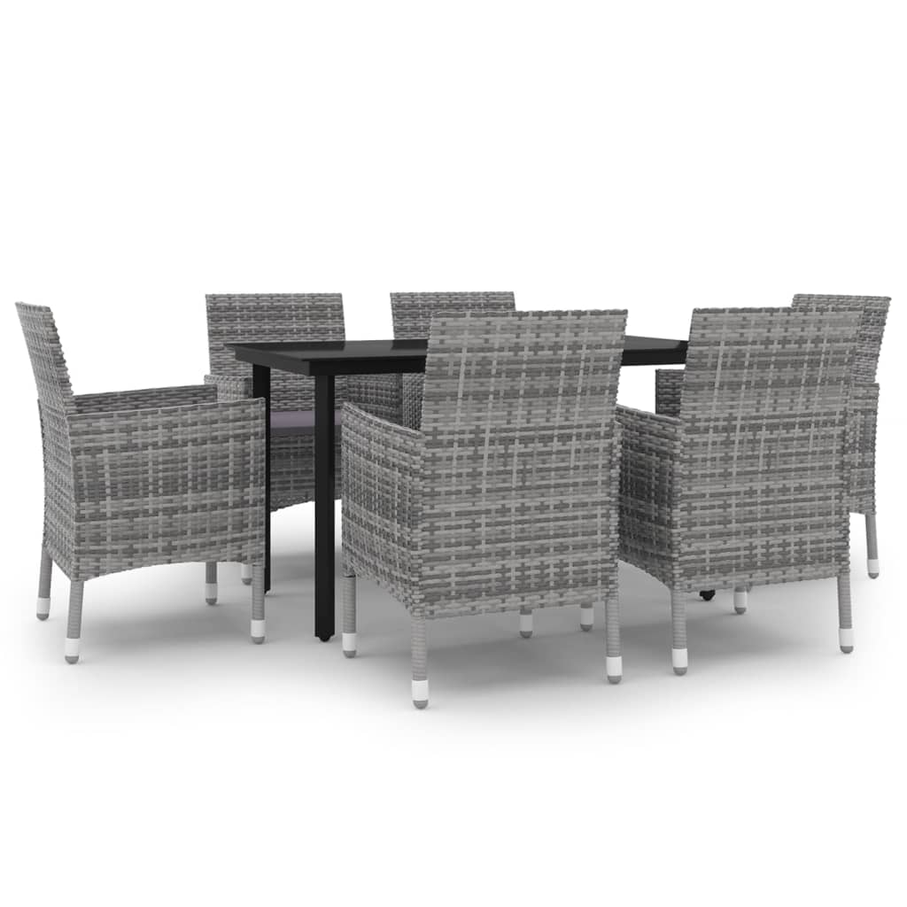 7-Delige Tuinset Met Kussens Poly Rattan En Glas 6