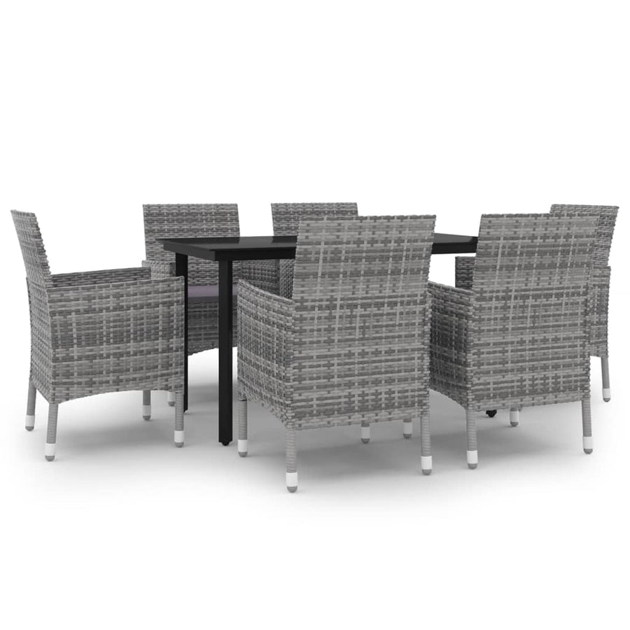 7-Delige Tuinset Met Kussens Poly Rattan En Glas 6