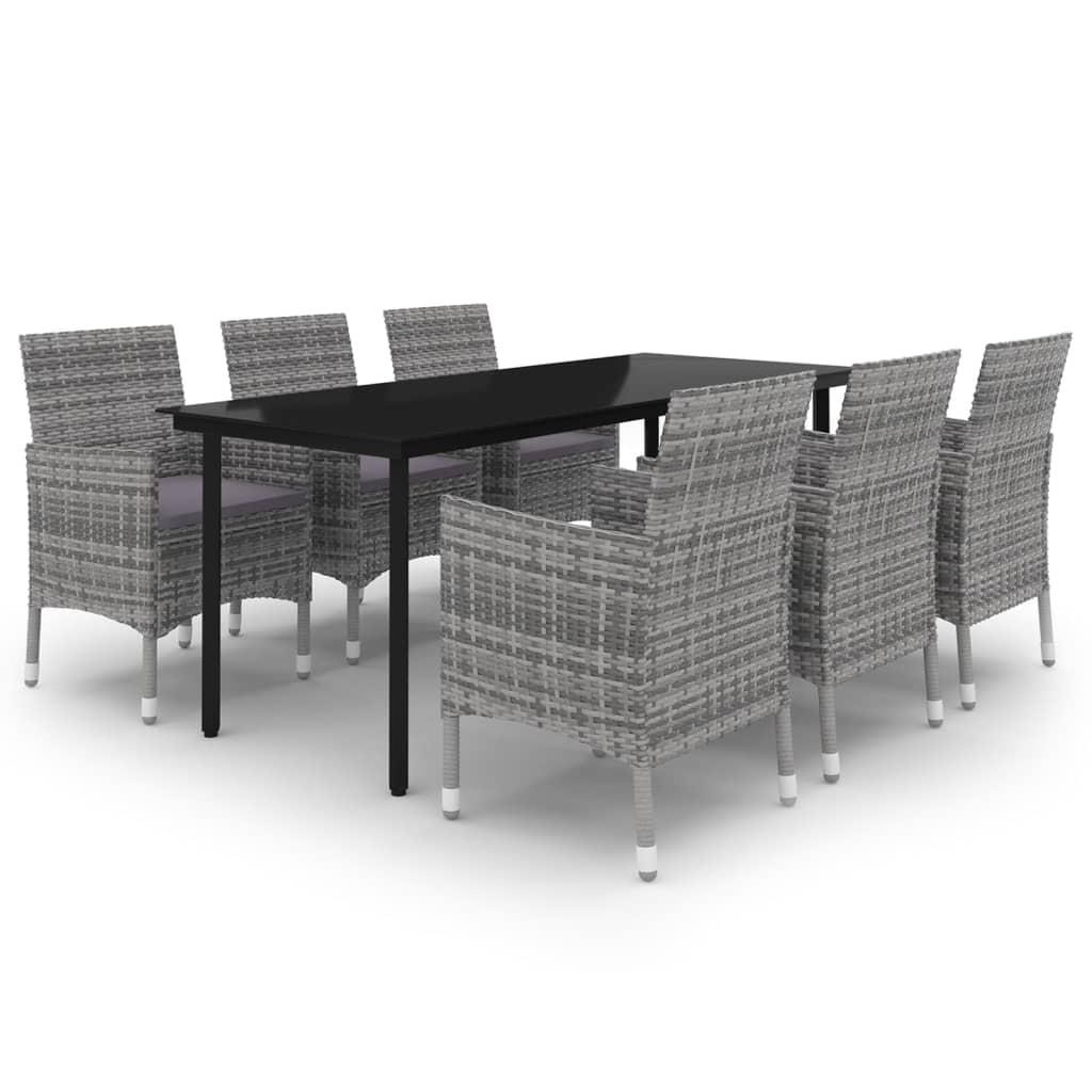 7-Delige Tuinset Met Kussens Poly Rattan En Glas 6