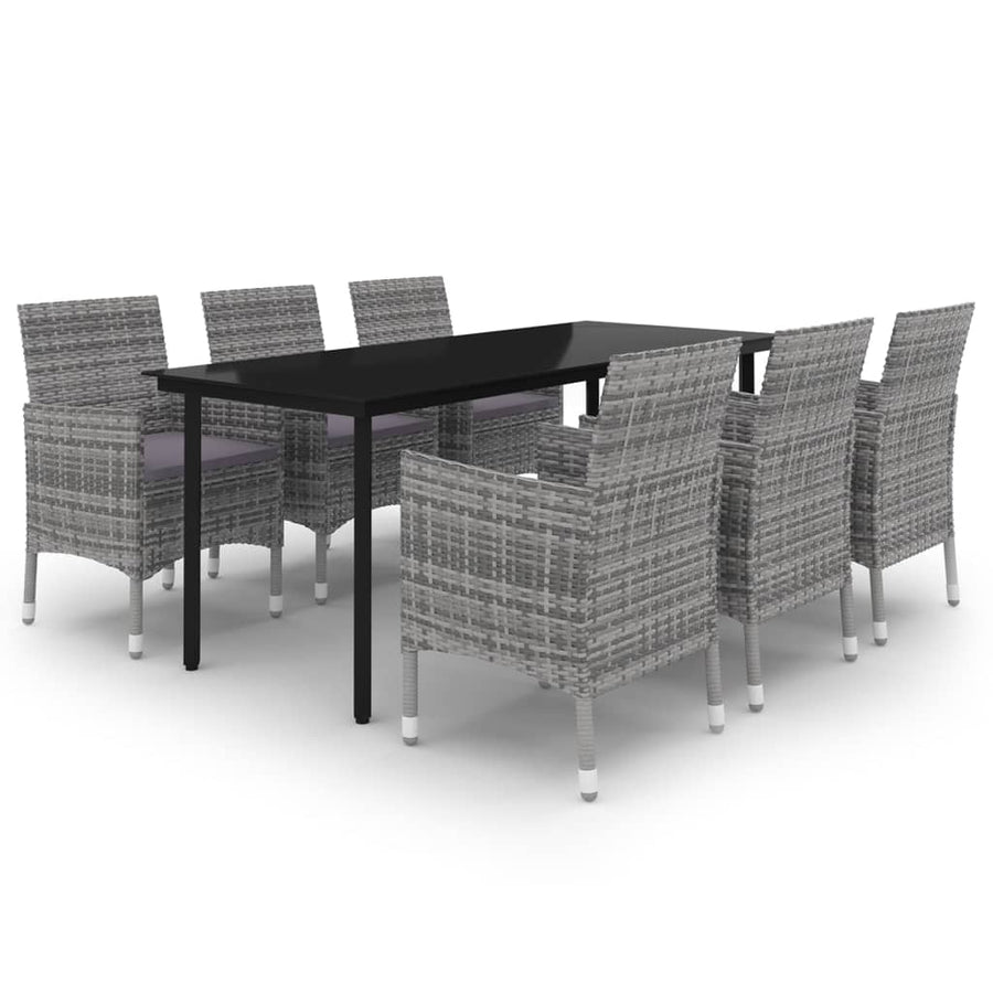 7-Delige Tuinset Met Kussens Poly Rattan En Glas 6