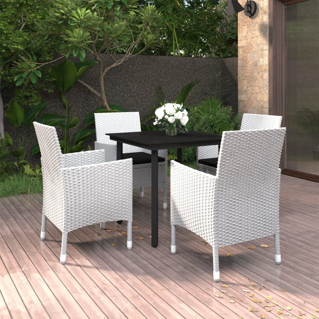 5-Delige Tuinset Met Kussens Poly Rattan En Glas 4