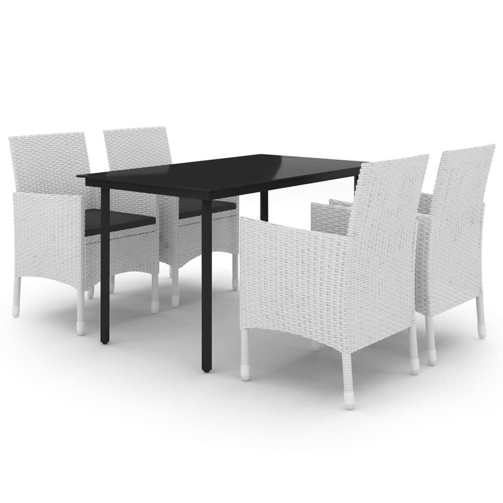 5-Delige Tuinset Met Kussens Poly Rattan En Glas 4
