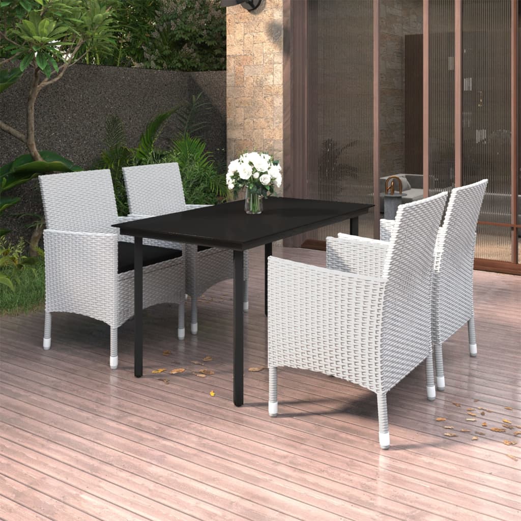 5-Delige Tuinset Met Kussens Poly Rattan En Glas 4