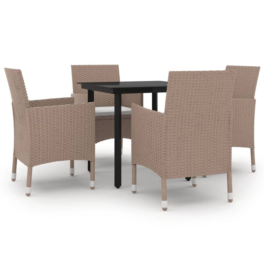 5-Delige Tuinset Met Kussens Poly Rattan En Glas 4