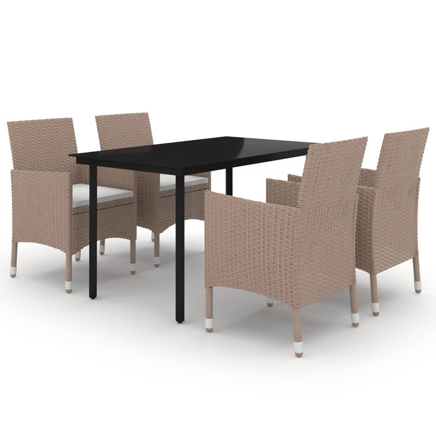 5-Delige Tuinset Met Kussens Poly Rattan En Glas 4