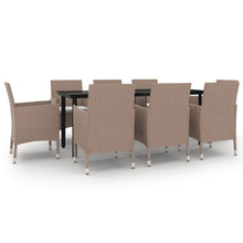 9-Delige Tuinset Met Kussens Poly Rattan En Glas 8