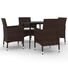 -Delige Tuinset Met Kussens Poly Rattan En Glas 5 80 cm tafellengte Bruin