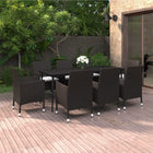 Tuinset 9-delig poly rattan bruin met kussens