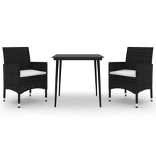 -Delige Tuinset Met Kussens Poly Rattan En Glas 3 80 cm tafellengte Zwart en wit