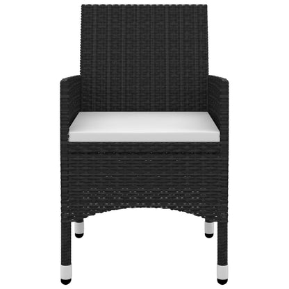 -Delige Tuinset Met Kussens Poly Rattan En Glas 7 140 cm tafellengte Zwart en wit