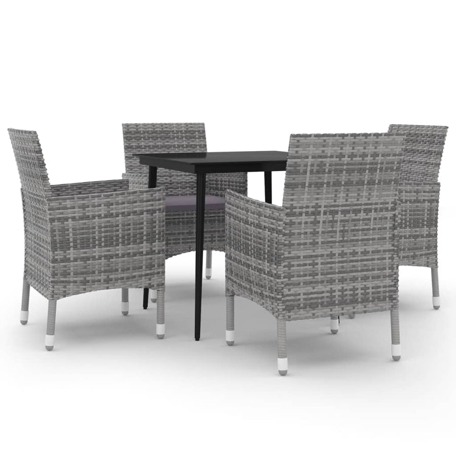 5-Delige Tuinset Met Kussens Poly Rattan En Glas 4