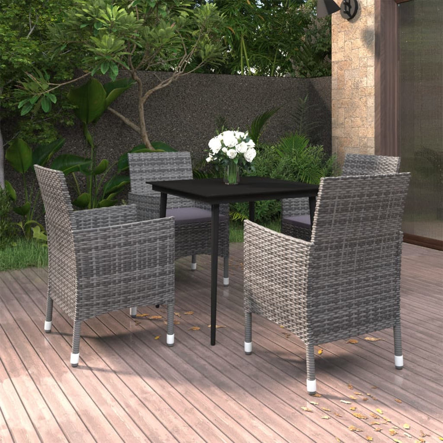5-Delige Tuinset Met Kussens Poly Rattan En Glas 4