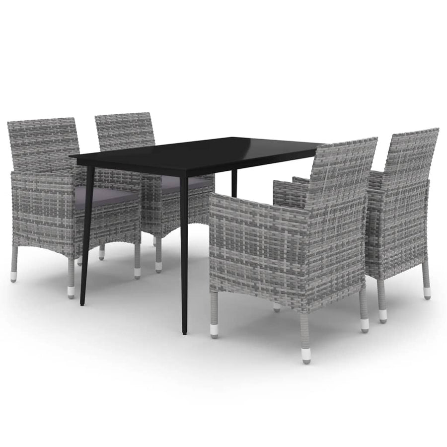 5-Delige Tuinset Met Kussens Poly Rattan En Glas 4