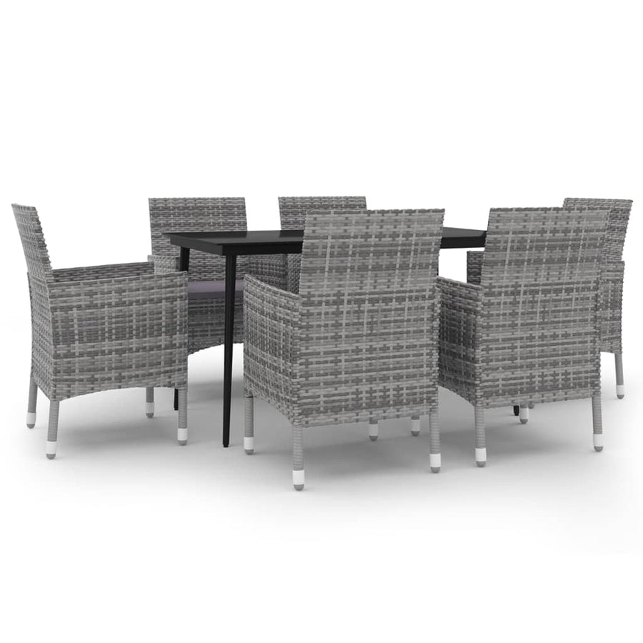 7-Delige Tuinset Met Kussens Poly Rattan En Glas 6