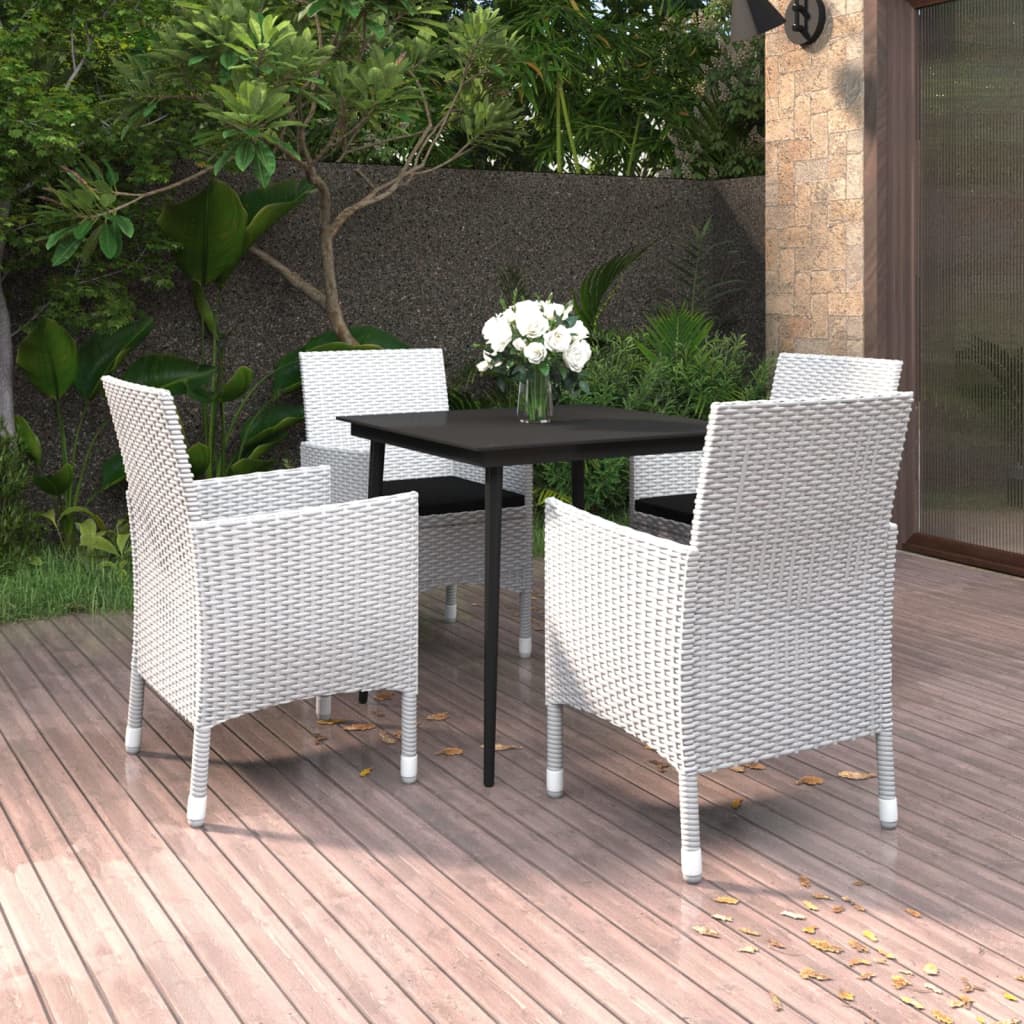 5-Delige Tuinset Met Kussens Poly Rattan En Glas 4