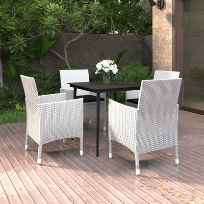 5-Delige Tuinset Met Kussens Poly Rattan En Glas 4