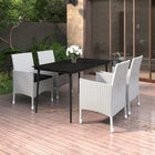 Tuinset poly rattan 5-delig wit
