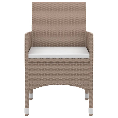 3-delige Tuinset met kussens poly rattan en glas