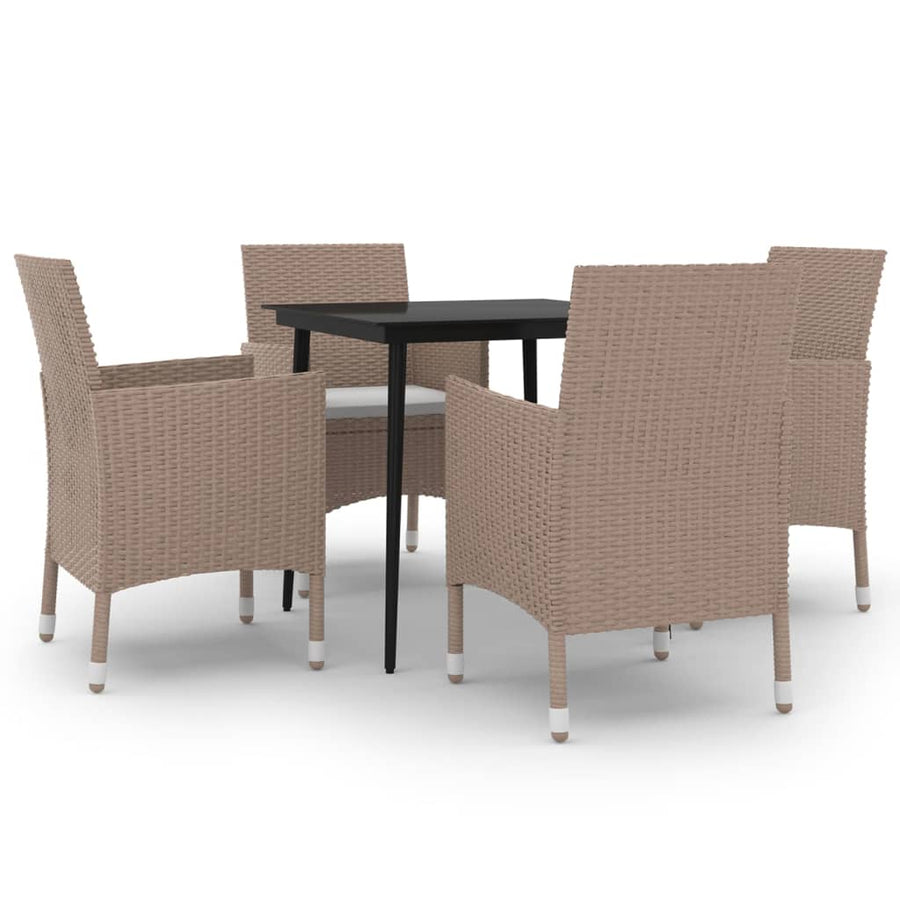 5-Delige Tuinset Met Kussens Poly Rattan En Glas 4