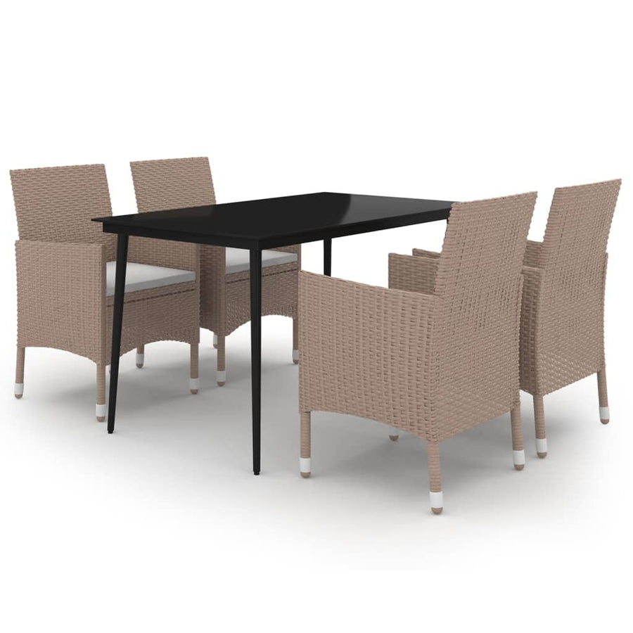 5-Delige Tuinset Met Kussens Poly Rattan En Glas 4
