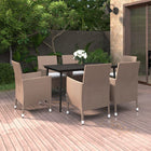 7-Piece Garden Set with Cushions Poly Rattan and Glass 6