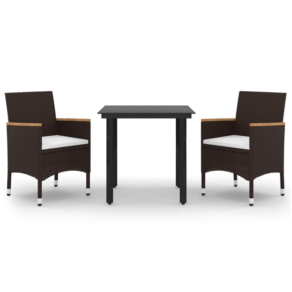 Tuinset Met Kussens Poly Rattan En Glas 3