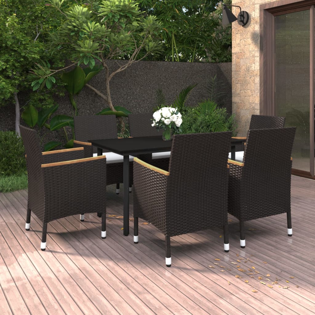 Tuinset Met Kussens Poly Rattan En Glas 7