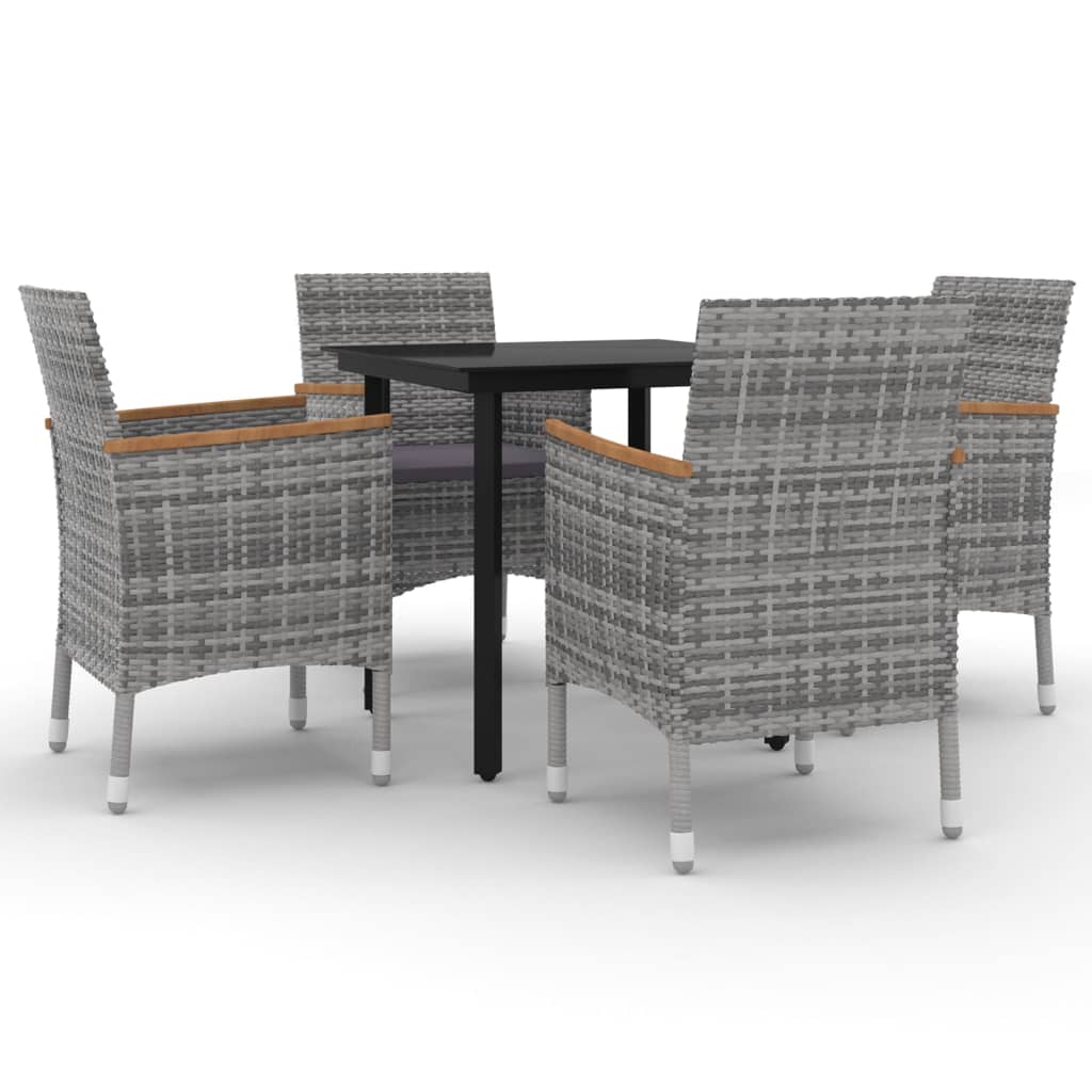 5-Delige Tuinset Met Kussens Poly Rattan En Glas 4