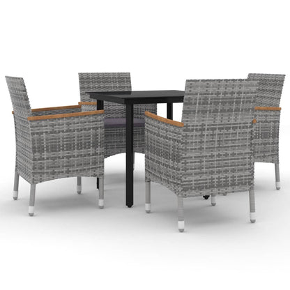 5-Delige Tuinset Met Kussens Poly Rattan En Glas 4