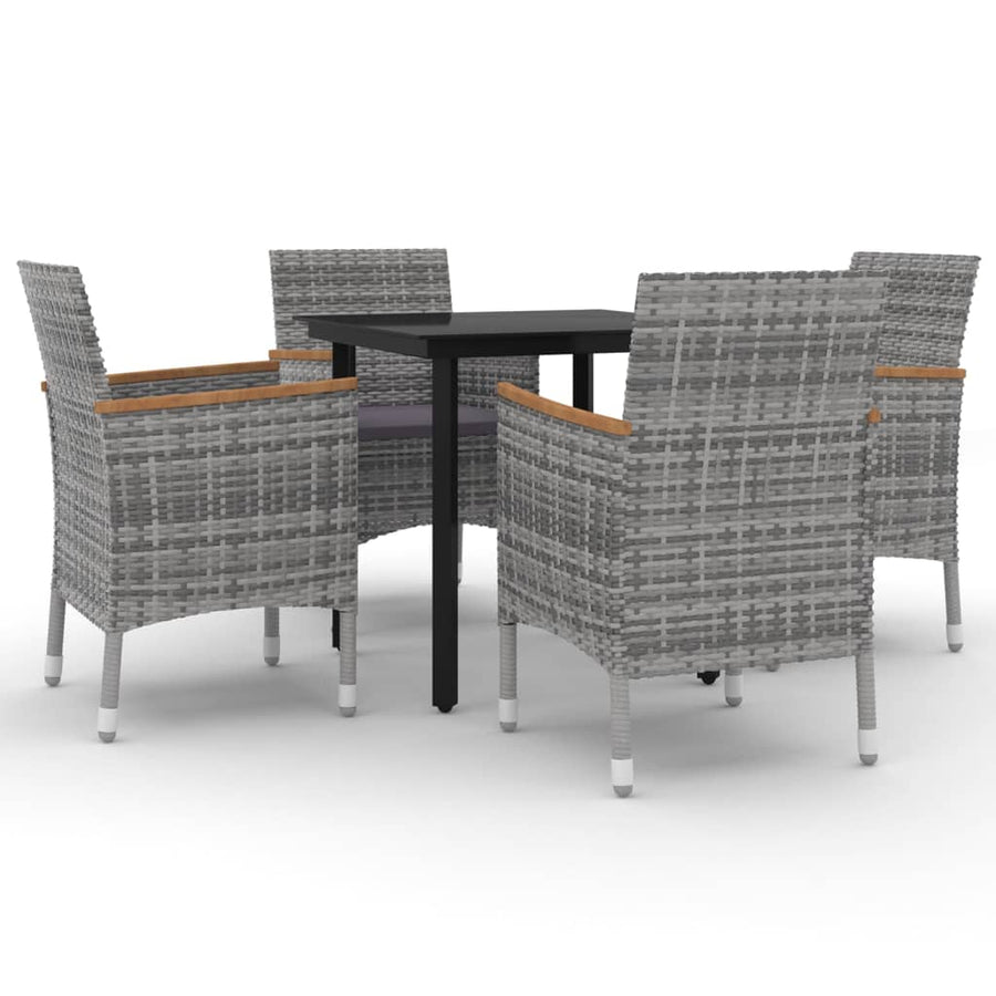 5-Delige Tuinset Met Kussens Poly Rattan En Glas 4