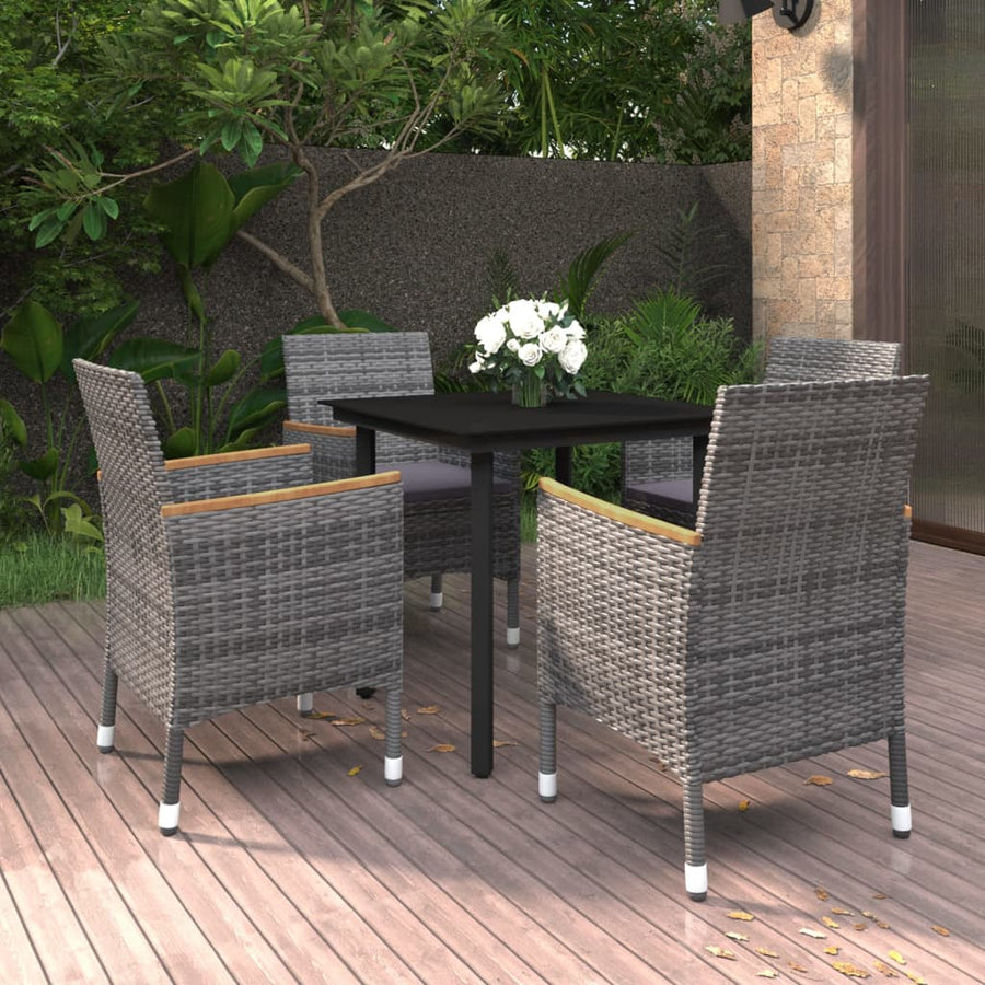 5-Delige Tuinset Met Kussens Poly Rattan En Glas 4