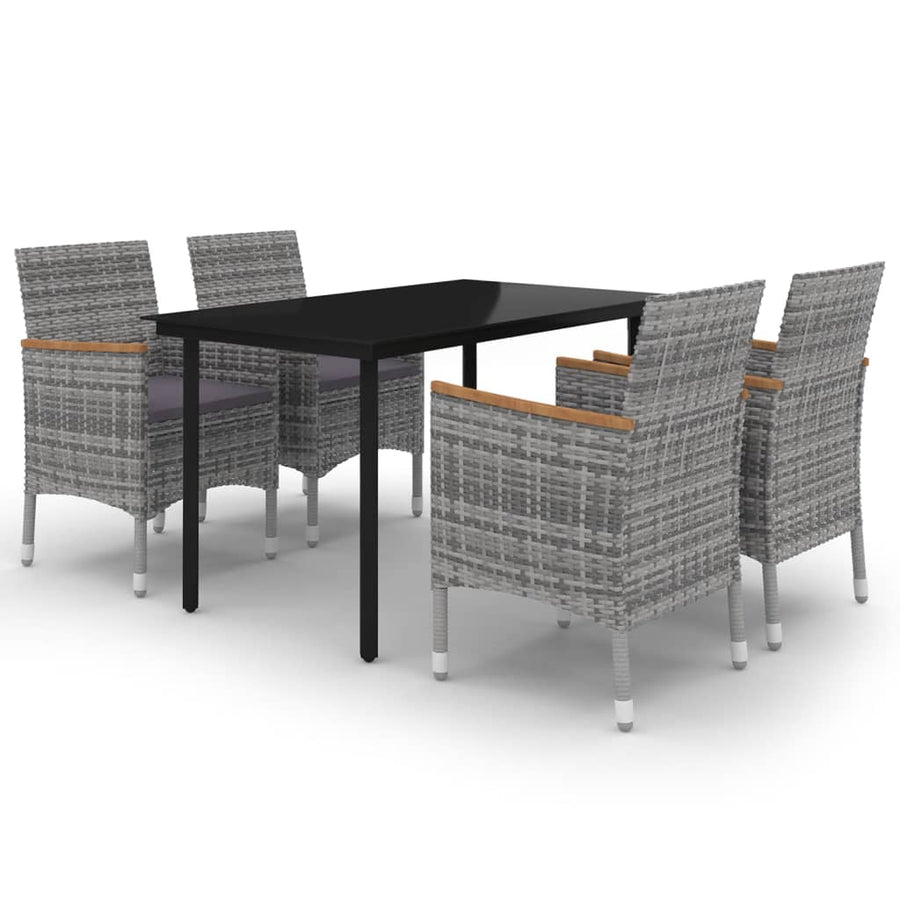 5-Delige Tuinset Met Kussens Poly Rattan En Glas 4