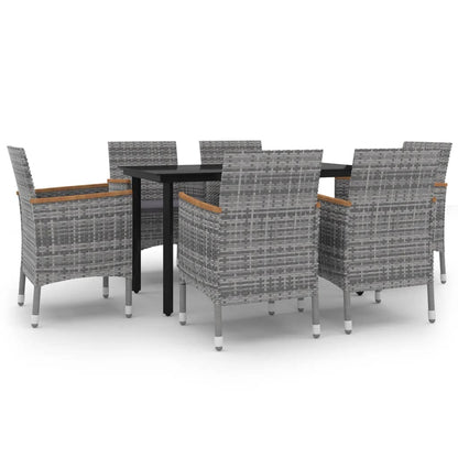 7-Delige Tuinset Met Kussens Poly Rattan En Glas 6
