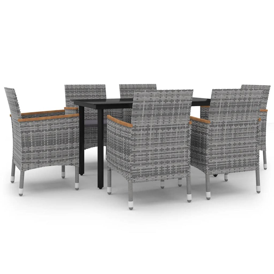7-Delige Tuinset Met Kussens Poly Rattan En Glas 6