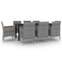 9-Delige Tuinset Met Kussens Poly Rattan En Glas 8