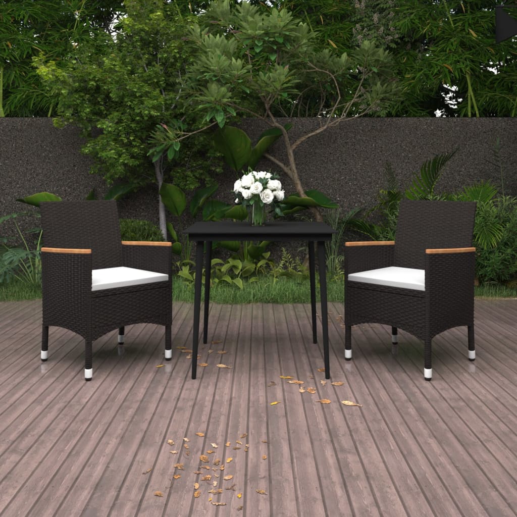 Tuinset Met Kussens Poly Rattan En Glas 3