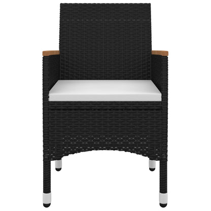 -Delige Tuinset Met Kussens Poly Rattan En Glas 5 140 cm tafellengte Zwart en wit
