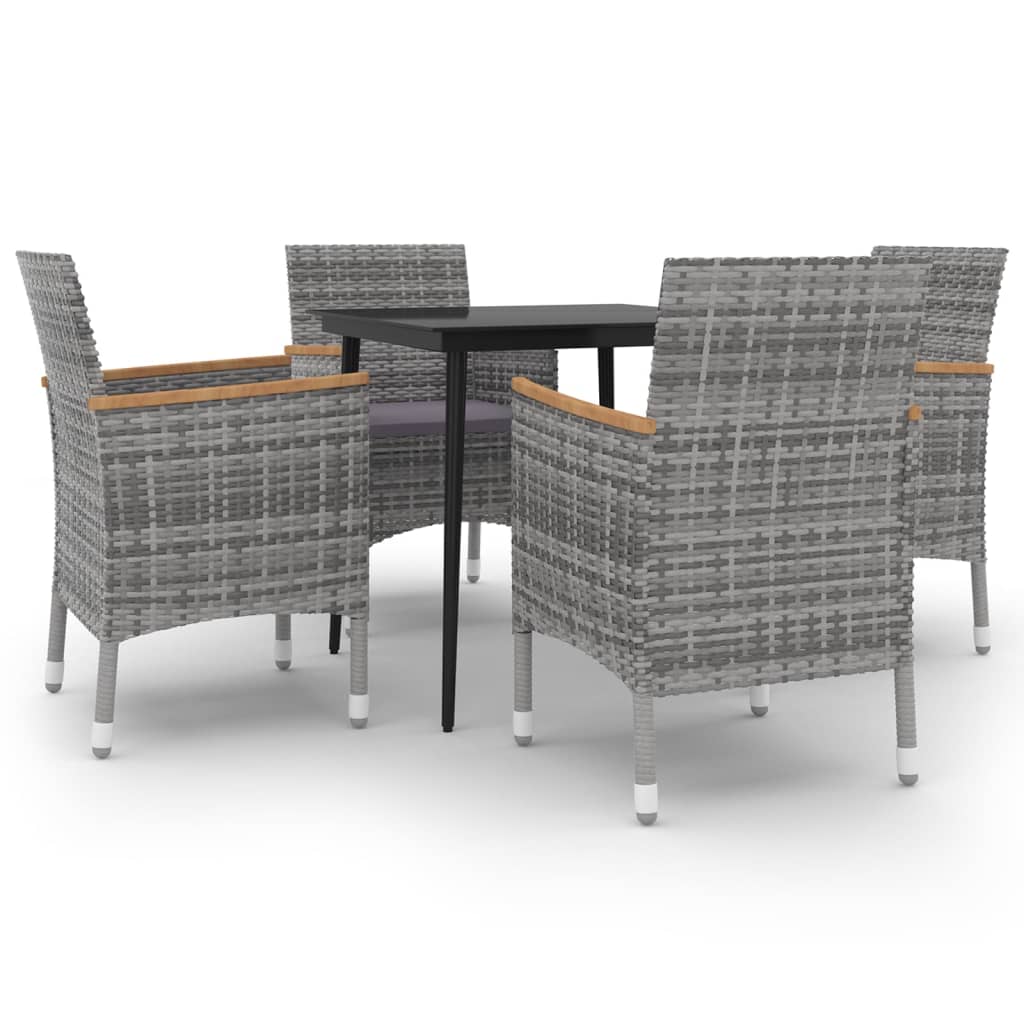 5-Delige Tuinset Met Kussens Poly Rattan En Glas 4