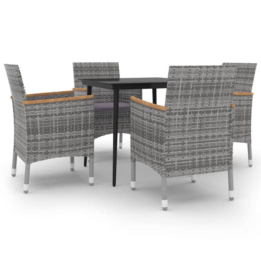 5-Delige Tuinset Met Kussens Poly Rattan En Glas 4