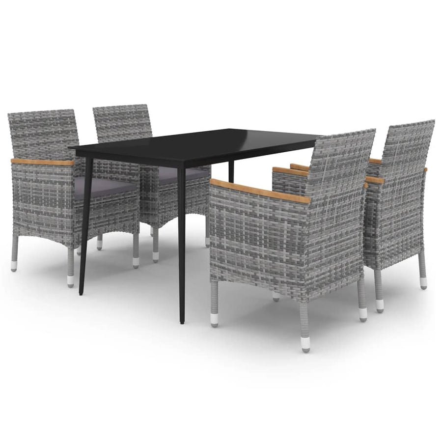 5-Delige Tuinset Met Kussens Poly Rattan En Glas 4