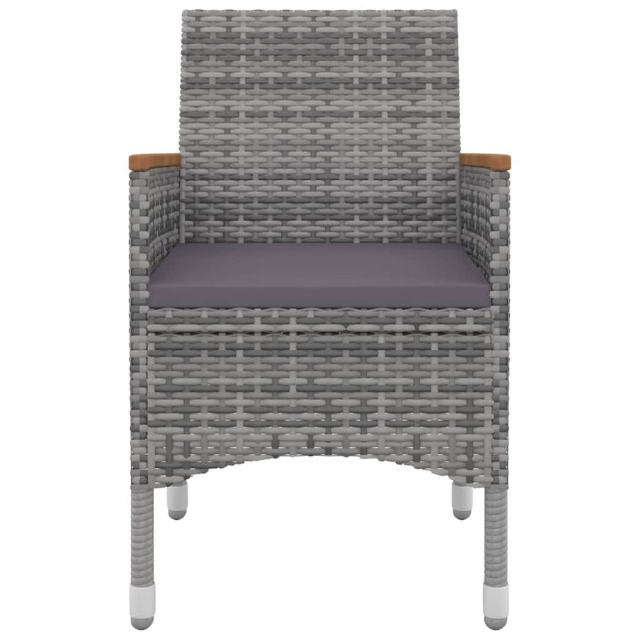 9-delige Tuinset met kussens poly rattan en glas