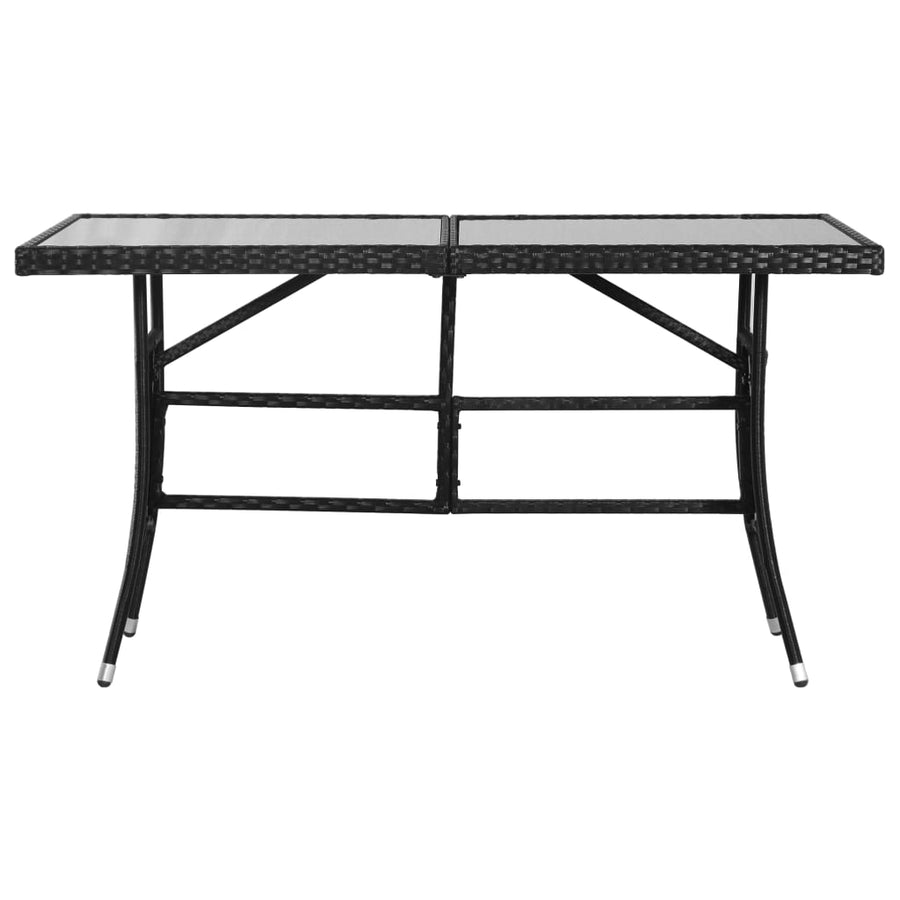 Tuintafel Poly Rattan Zwart 140 x 80 x 74 cm