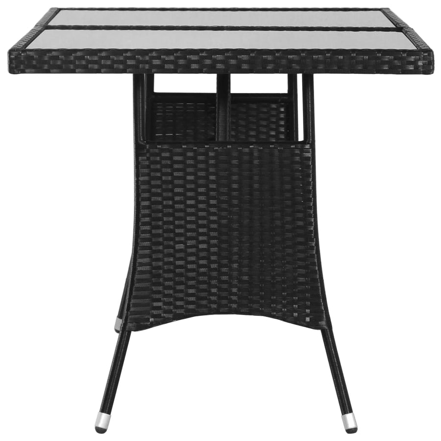 Tuintafel Poly Rattan Zwart 140 x 80 x 74 cm